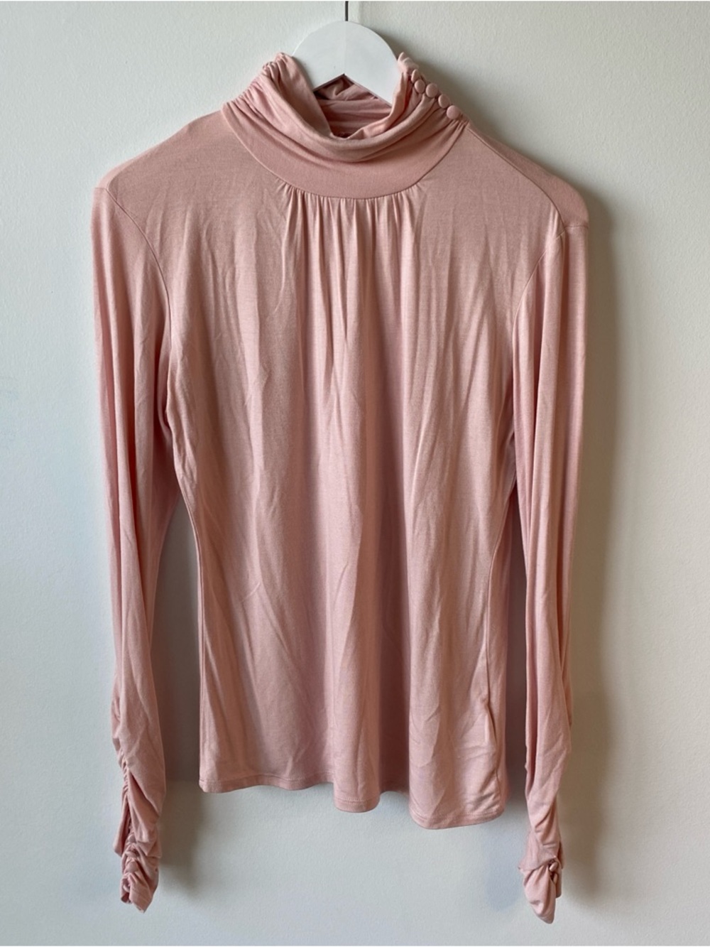 Guess Dusty Pink Mock Neck Long Sleeve Top